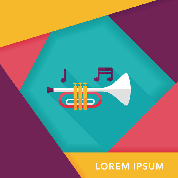 икона трубы или рога с длинной тенью, епс10
