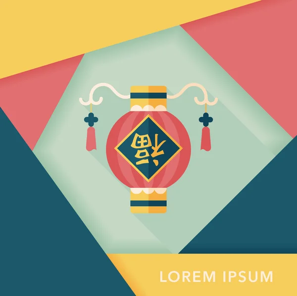 Chinese New Year flat icon with long shadow, eps10, Chinese festi — стоковый вектор