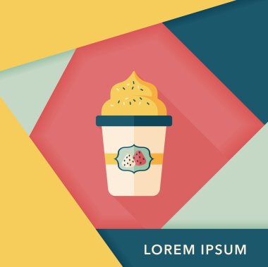 süt krem kahve düz simgesi ile uzun gölge, eps10