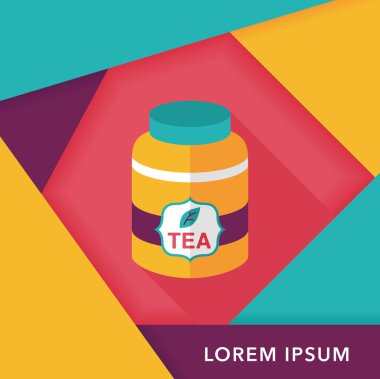 Uzun Gölge, eps10 ile çay teneke kutu düz simgesi