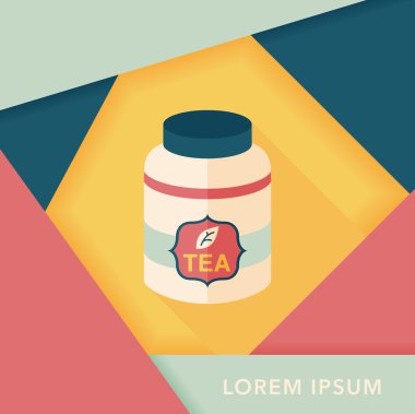 Uzun Gölge, eps10 ile çay teneke kutu düz simgesi