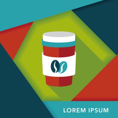 paket servisi olan restoran kahve uzun gölge, eps10 düz simgesiyle