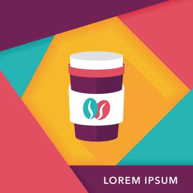 paket servisi olan restoran kahve uzun gölge, eps10 düz simgesiyle