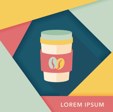 paket servisi olan restoran kahve uzun gölge, eps10 düz simgesiyle