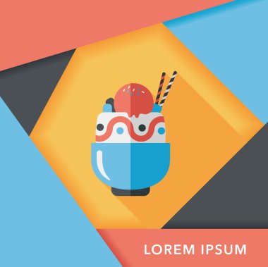 Uzun Gölge, eps10 dondurma düz simgesiyle