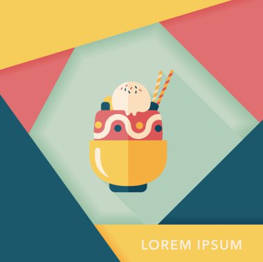 Uzun Gölge, eps10 dondurma düz simgesiyle