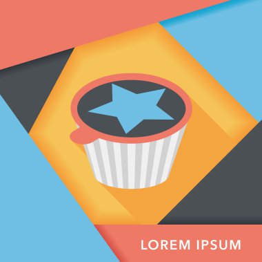 kahve-mate uzun gölge, eps10 düz simgesiyle