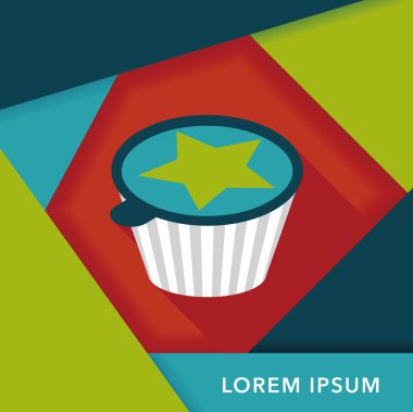 kahve-mate uzun gölge, eps10 düz simgesiyle