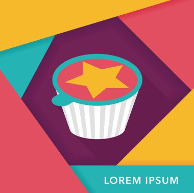 kahve-mate uzun gölge, eps10 düz simgesiyle