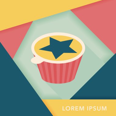 kahve-mate uzun gölge, eps10 düz simgesiyle