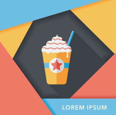 Uzun Gölge, eps10 ile frappucino düz simgesi