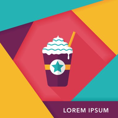 Uzun Gölge, eps10 ile frappucino düz simgesi