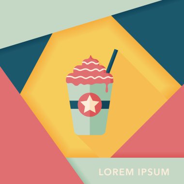 Uzun Gölge, eps10 ile frappucino düz simgesi