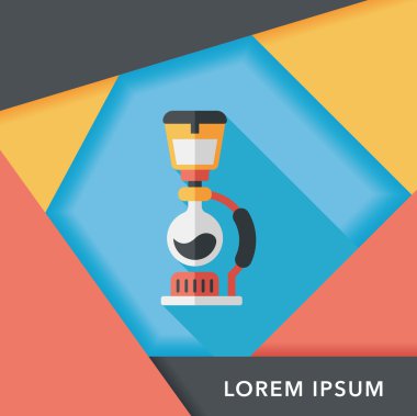 Uzun Gölge, eps10 ile kahve makinesi düz simgesi