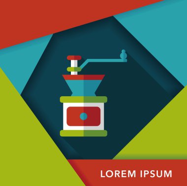 Uzungölgeli kahve makinesi düz simgesi, eps10