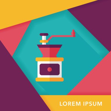 Uzungölgeli kahve makinesi düz simgesi, eps10