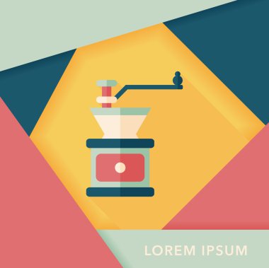 Uzungölgeli kahve makinesi düz simgesi, eps10