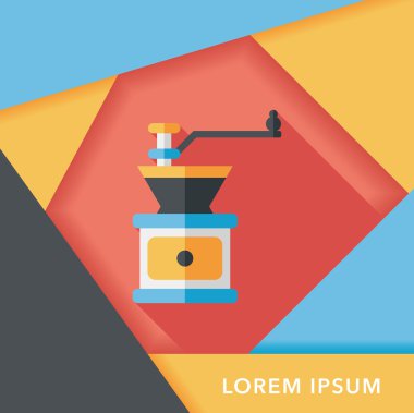 Uzungölgeli kahve makinesi düz simgesi, eps10