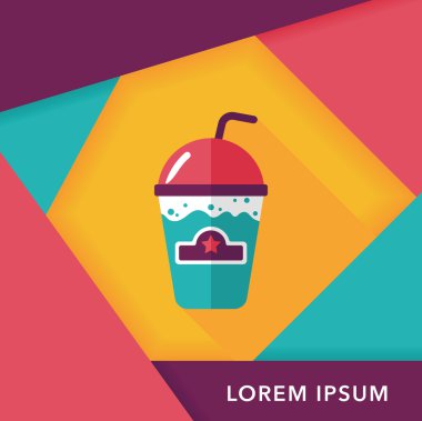 Uzun Gölge, eps10 ile frappucino düz simgesi