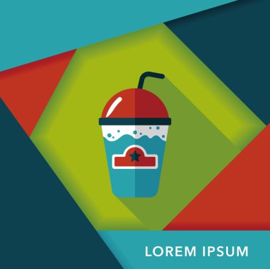 Uzun Gölge, eps10 ile frappucino düz simgesi