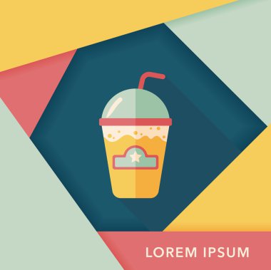 Uzun Gölge, eps10 ile frappucino düz simgesi