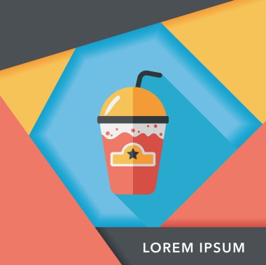 Uzun Gölge, eps10 ile frappucino düz simgesi