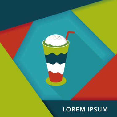 gezici kahve düz simgesine uzun gölge, eps10 ile buzlu