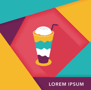 gezici kahve düz simgesine uzun gölge, eps10 ile buzlu