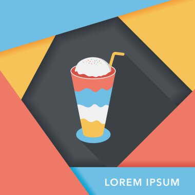 gezici kahve düz simgesine uzun gölge, eps10 ile buzlu