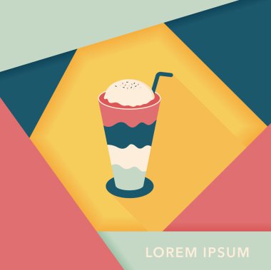 gezici kahve düz simgesine uzun gölge, eps10 ile buzlu