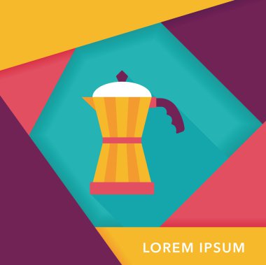 Uzun Gölge, eps10 ile kahve su ısıtıcısı düz simgesi