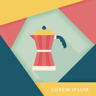Uzun Gölge, eps10 ile kahve su ısıtıcısı düz simgesi