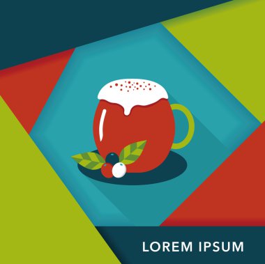 sıcak süt krem kahve düz simgesi ile uzun gölge, eps10