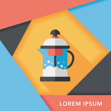 Uzun Gölge, eps10 ile çay potu düz simgesi