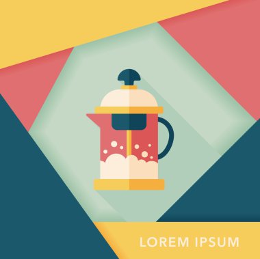 Uzun Gölge, eps10 ile çay potu düz simgesi