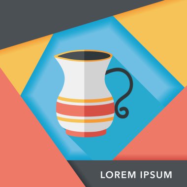 Uzun Gölge, eps10 ile çay potu düz simgesi