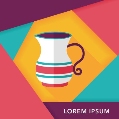 Uzun Gölge, eps10 ile çay potu düz simgesi