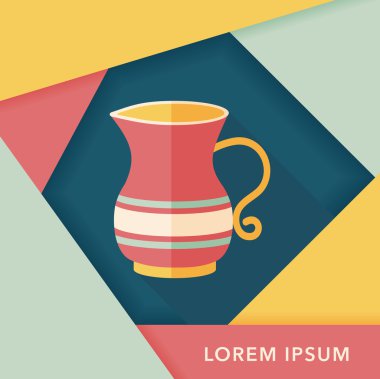 Uzun Gölge, eps10 ile çay potu düz simgesi