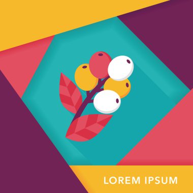 Uzun Gölge, eps10 ile kahve meyve düz simgesi