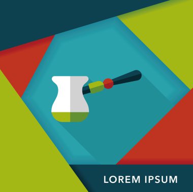 Uzungölgeli kahve makinesi düz simgesi, eps10