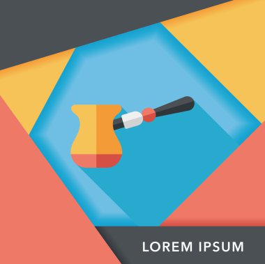 Uzungölgeli kahve makinesi düz simgesi, eps10