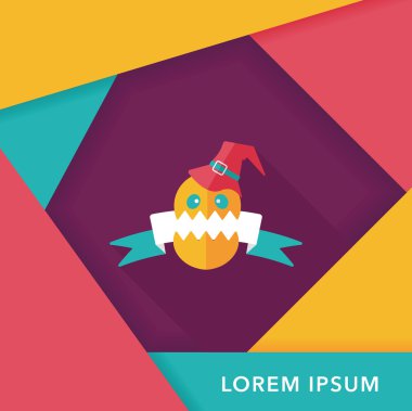 Cadılar Bayramı bayrak düz simgesi ile uzun gölge, eps10