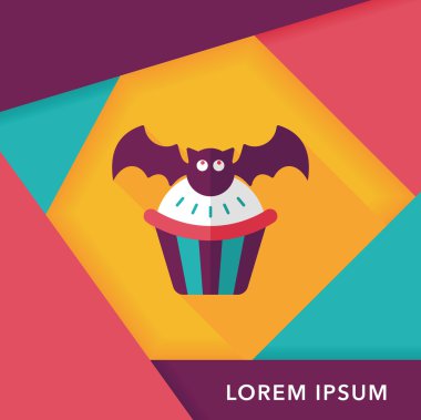 Uzun Gölge, eps10 sopası düz simgesi ile Halloween cupcakes