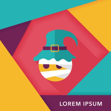 Sihirbaz düz simgesi ile uzun gölge, eps10