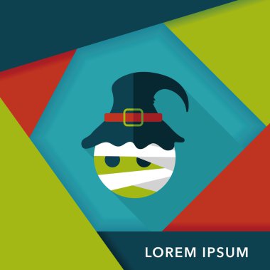 Sihirbaz düz simgesi ile uzun gölge, eps10