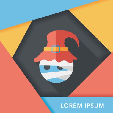 Sihirbaz düz simgesi ile uzun gölge, eps10