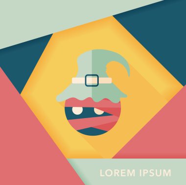 Sihirbaz düz simgesi ile uzun gölge, eps10