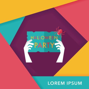 Halloween Parti işareti simgesi ile uzun gölge, eps10 daire