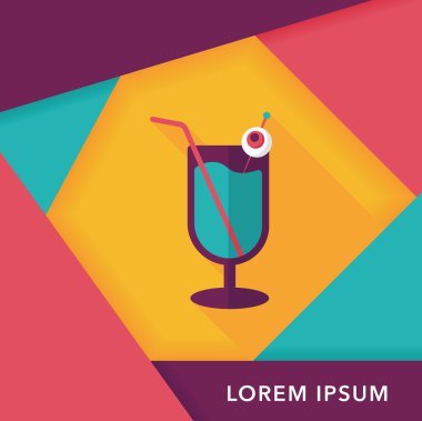 Cadılar Bayramı ile uzun gölge, eps10'deki kokteyl düz simgesi