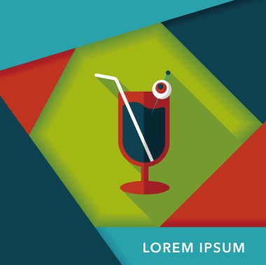 Cadılar Bayramı ile uzun gölge, eps10'deki kokteyl düz simgesi